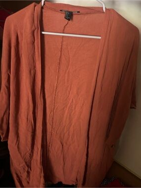 Lightweight Rust Open-Front Women's Cardigan